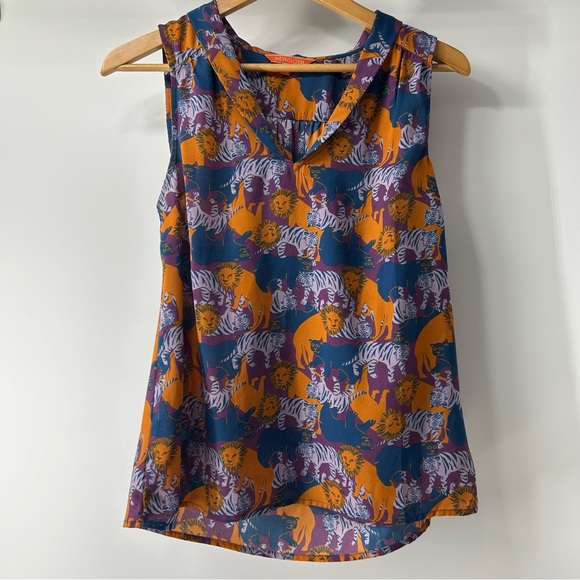 Modcloth Tops - Modcloth Vibrant Animal Print Tank Top - Lions and Tigers and Bears